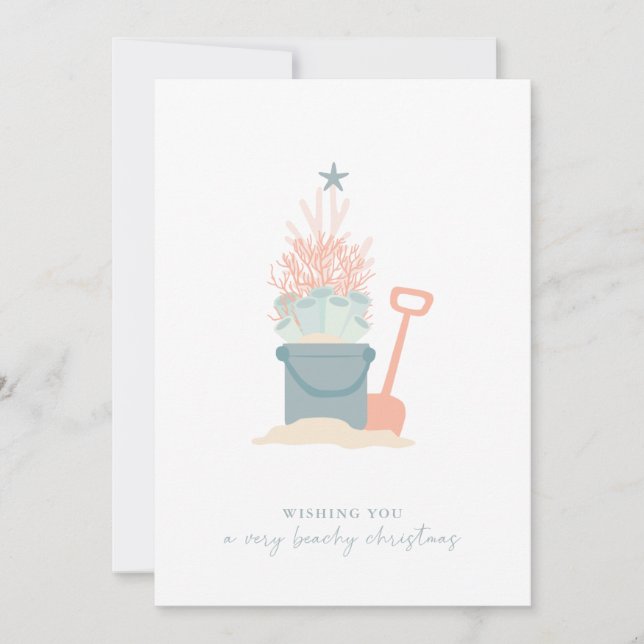 Coastal Seaside Christmas Photo Holiday Card (Front)