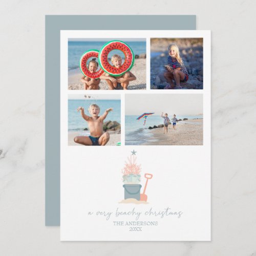 Coastal Seaside Christmas PhotoFlat Card