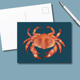 Coastal Seaside Crab Postcard