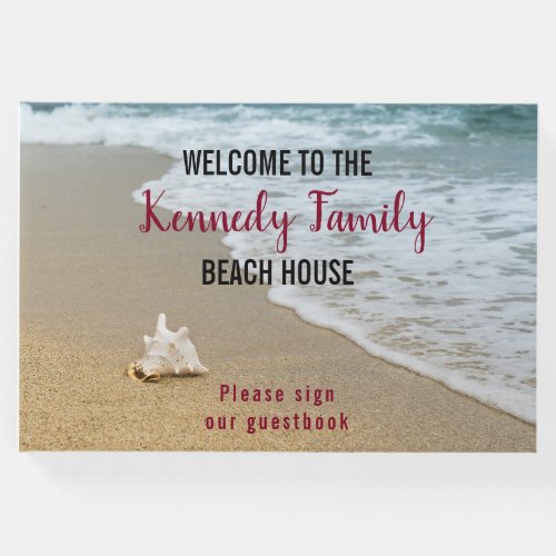 Coastal Seaside Family Beach House Welcome Guest Book