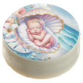 Coastal Seaside Girl's Baby Shower Ocean Themed Chocolate Covered Oreo (Angled)