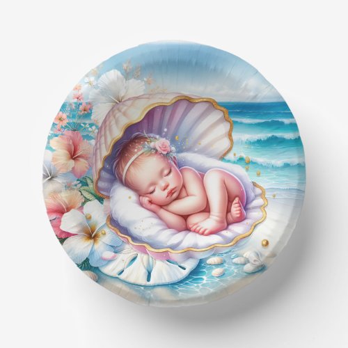 Coastal Seaside Girls Baby Shower Ocean Themed  Paper Bowls