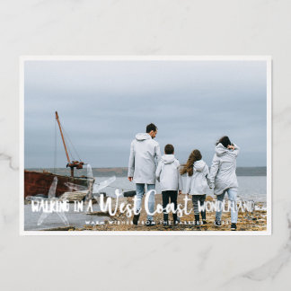 Coastal Seaside Holiday Photo Collage Card