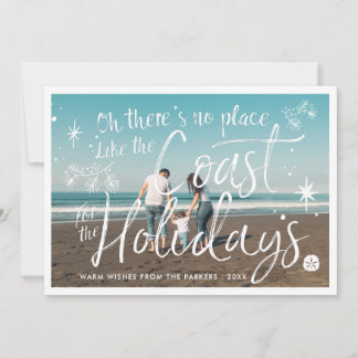 Coastal Seaside Holiday Photo Collage Card