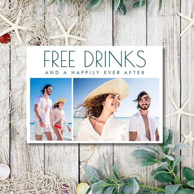 Coastal Seaside Photo Beach Wedding Save The Date (Coastal Seaside Photo Beach Wedding Save The Date)