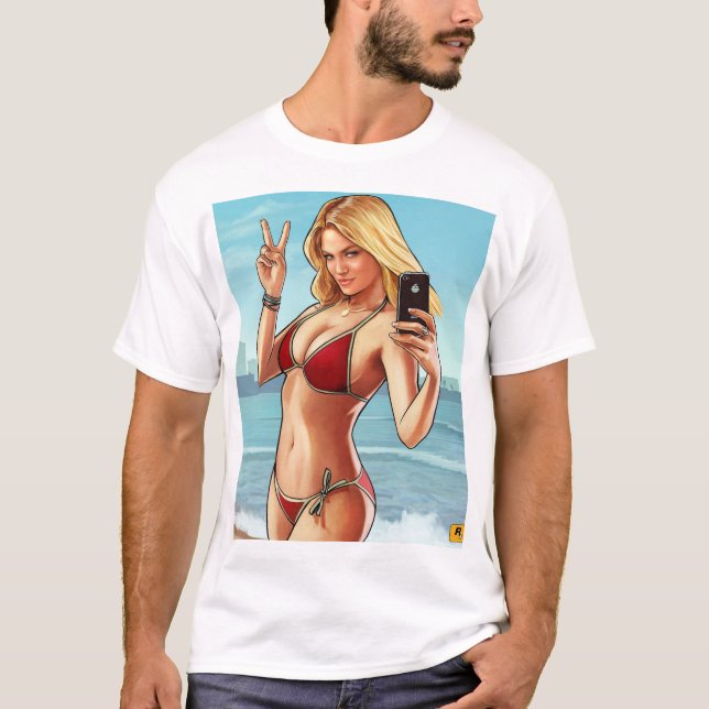 Coastal Selfie Babe T-Shirt (Front)
