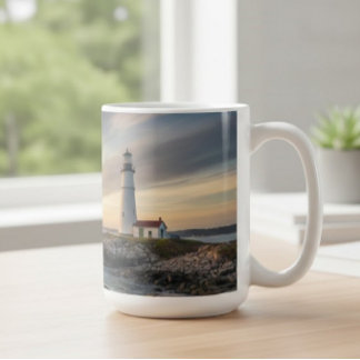 Coastal Serenity Lighthouse Wrap Mug (15oz)
