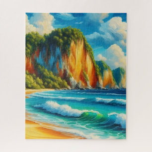 Coastal Serenity Majestic Cliffs & Tranquil Shores Jigsaw Puzzle