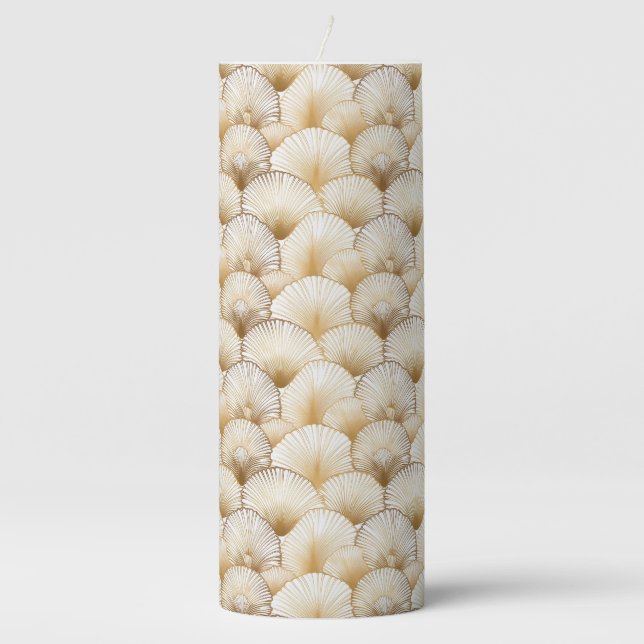 Coastal Serenity Sea Shell Pillar Candle (Front)