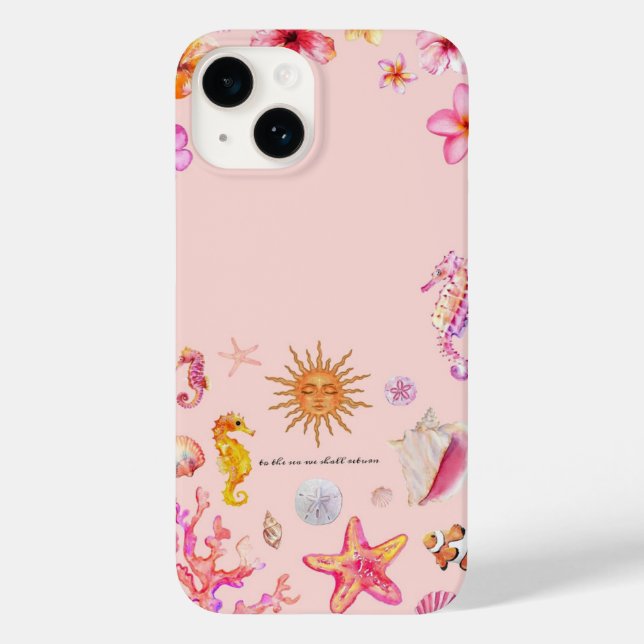 Coastal Serenity Summer Collage Case-Mate iPhone Case (Back)