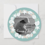 Coastal Shell Christmas Wreath Photo Card<br><div class="desc">This coastal greeting will spread holiday cheer with a wreath of shells and coral on a watery aqua background.</div>