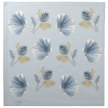 Coastal Shell & Fern Cocktail Napkins | Soft Blue