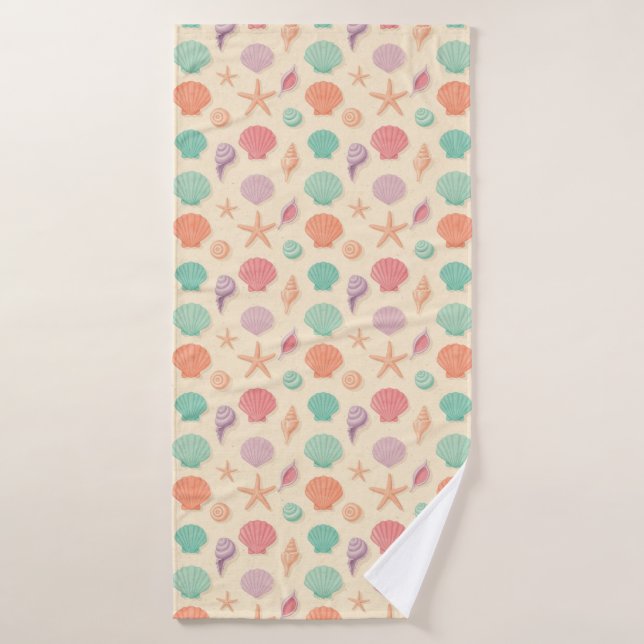 Coastal Shell Pattern Bath Towel (Bath Towel)