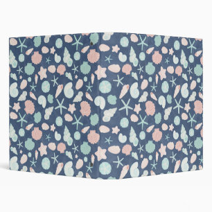 Coastal Shells Beach & Ocean Design 3 Ring Binder