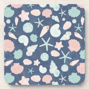 Coastal Shells Beach & Ocean Design Beverage Coaster