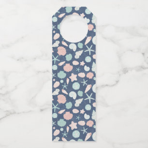 Coastal Shells Beach & Ocean Design Bottle Hanger Tag