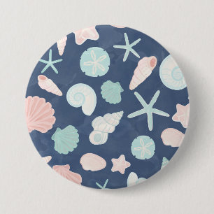 Coastal Shells Beach & Ocean Design Button