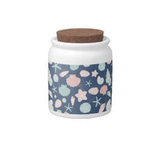 Coastal Shells Beach & Ocean Design Candy Jar