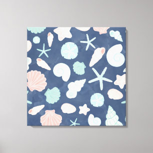 Coastal Shells Beach & Ocean Design Canvas Print