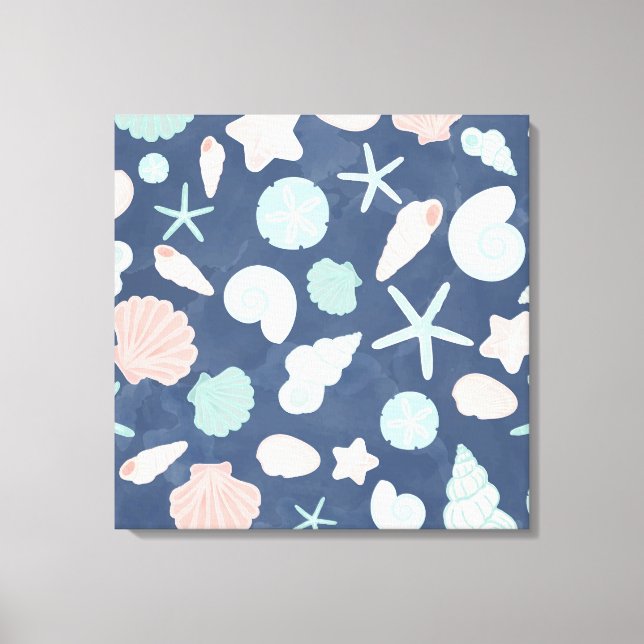 Coastal Shells Beach & Ocean Design Canvas Print (Front)