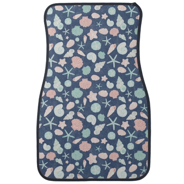 Coastal Shells Beach & Ocean Design Car Floor Mat (Front)