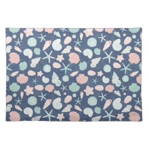 Coastal Shells Beach & Ocean Design Cloth Placemat