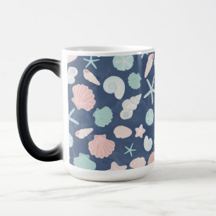 Coastal Shells Beach & Ocean Design Color Morph Mug