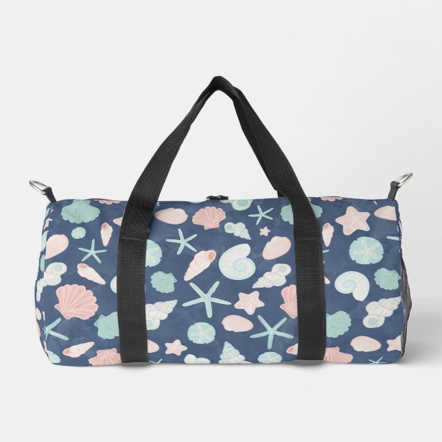 Coastal Shells Beach & Ocean Design Duffle Bag (Front)