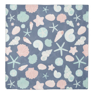 Coastal Shells Beach & Ocean Design Duvet Cover