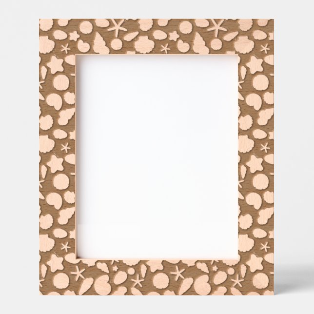 Coastal Shells Beach & Ocean Design Engraved Frames (Front)