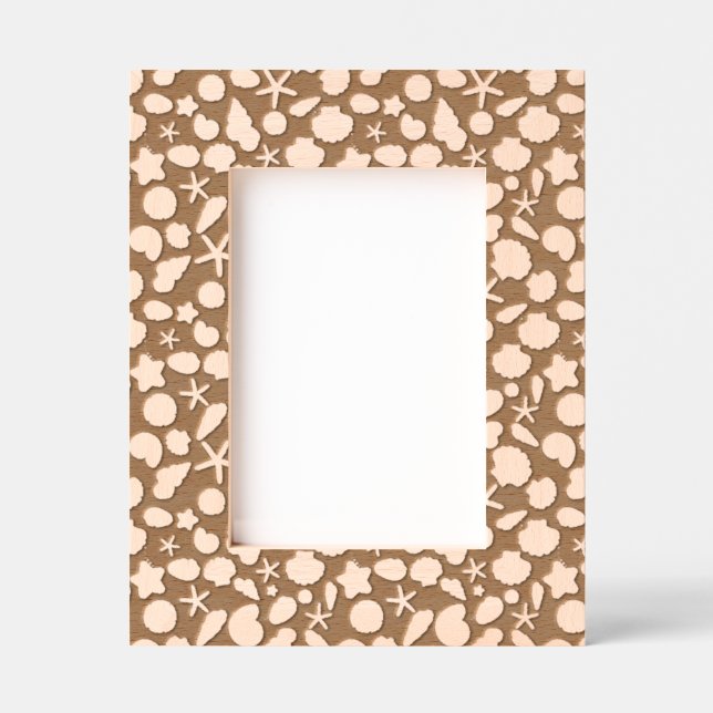 Coastal Shells Beach & Ocean Design Engraved Frames (Front)