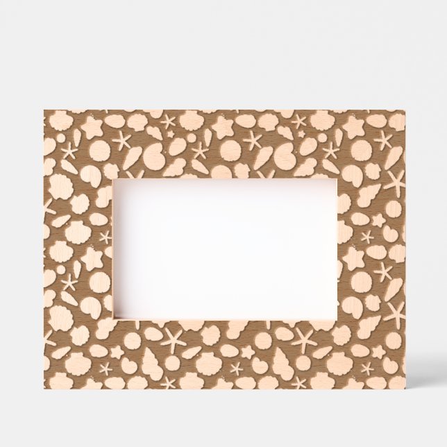 Coastal Shells Beach & Ocean Design Engraved Frames (Front)