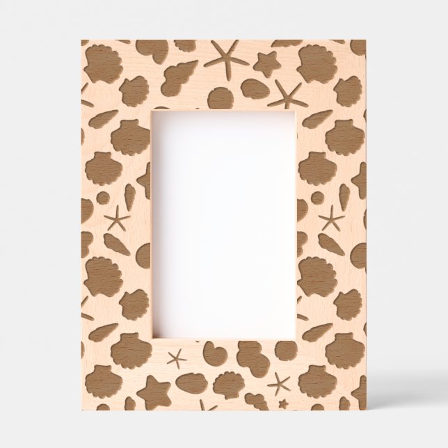 Coastal Shells Beach & Ocean Design Engraved Frames (Front)