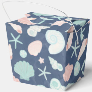 Coastal Shells Beach & Ocean Design Favor Boxes