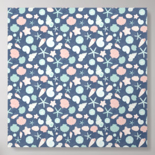 Coastal Shells Beach & Ocean Design Foam Core Photo Tile