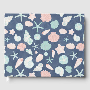 Coastal Shells Beach & Ocean Design Foil Guest Book