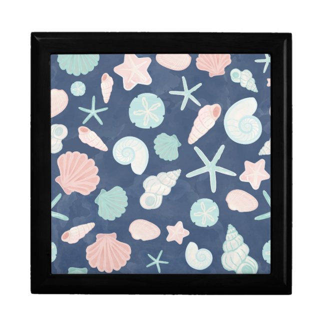 Coastal Shells Beach & Ocean Design Gift Box (Front)