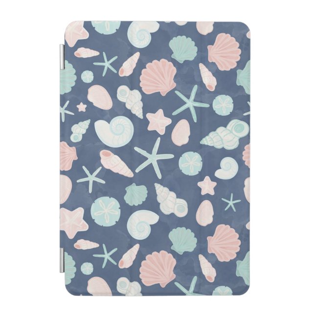 Coastal Shells Beach & Ocean Design iPad Mini Cover (Front)