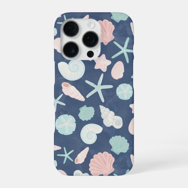 Coastal Shells Beach & Ocean Design iPhone Case (Back)