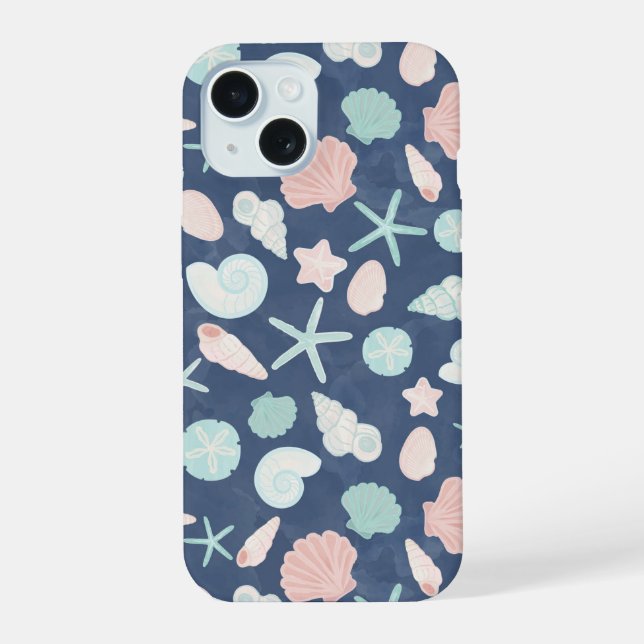 Coastal Shells Beach & Ocean Design Iphone Case (Back)
