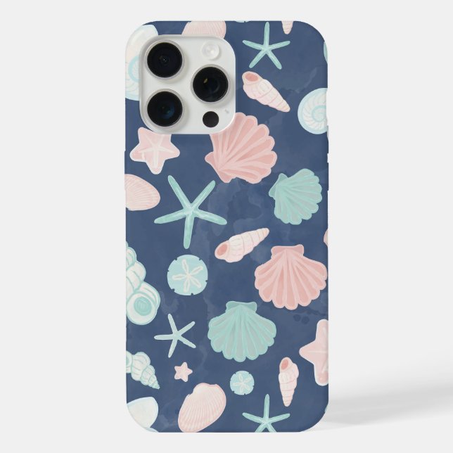 Coastal Shells Beach & Ocean Design Iphone Case (Back)