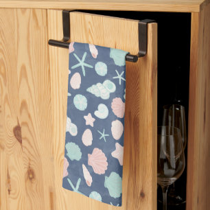 Coastal Shells Beach & Ocean Design Kitchen Towel