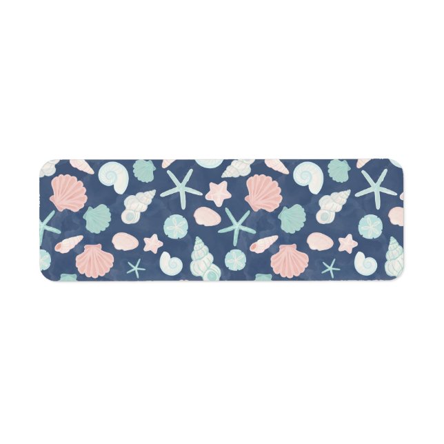 Coastal Shells Beach & Ocean Design Label (Front)