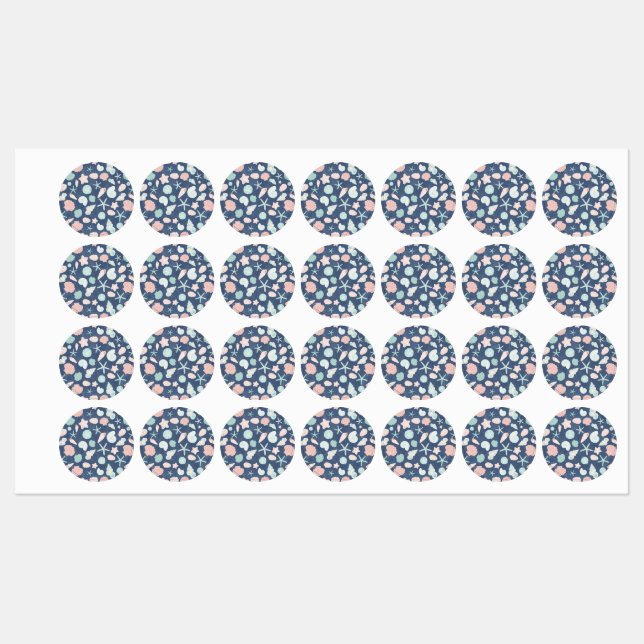 Coastal Shells Beach & Ocean Design Labels (Sheet)