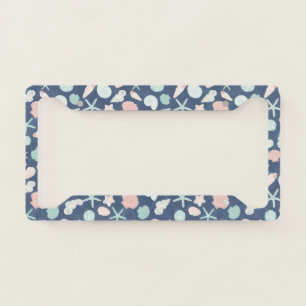 Coastal Shells Beach & Ocean Design License Plate Frame