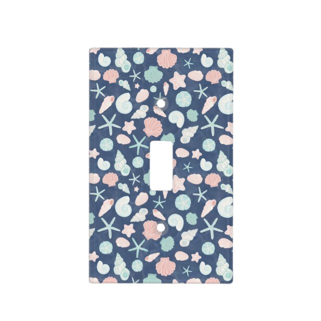Coastal Shells Beach & Ocean Design Light Switch Cover (Front)