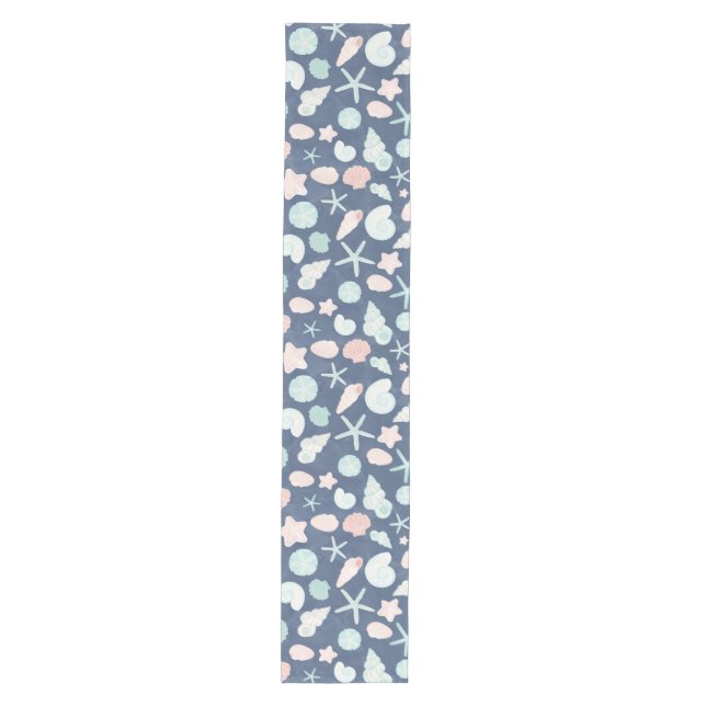 Coastal Shells Beach & Ocean Design Medium Table Runner (Front)
