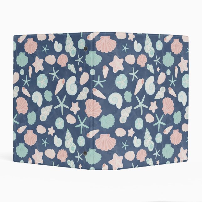 Coastal Shells Beach & Ocean Design Mini Binder (Background)