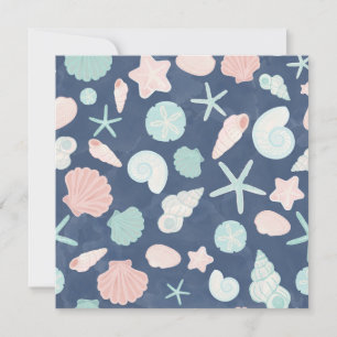 Coastal Shells Beach & Ocean Design Note Card