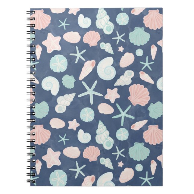 Coastal Shells Beach & Ocean Design Notebook (Front)
